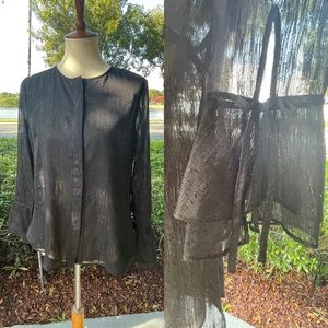 🆕 CALVIN KLEIN Black Shimmer Button Down Shirt